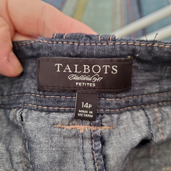 Talbots Lightweight Denim Skirt 22" Length Dark Blue Ladies 14 Petite - Picture 7 of 8